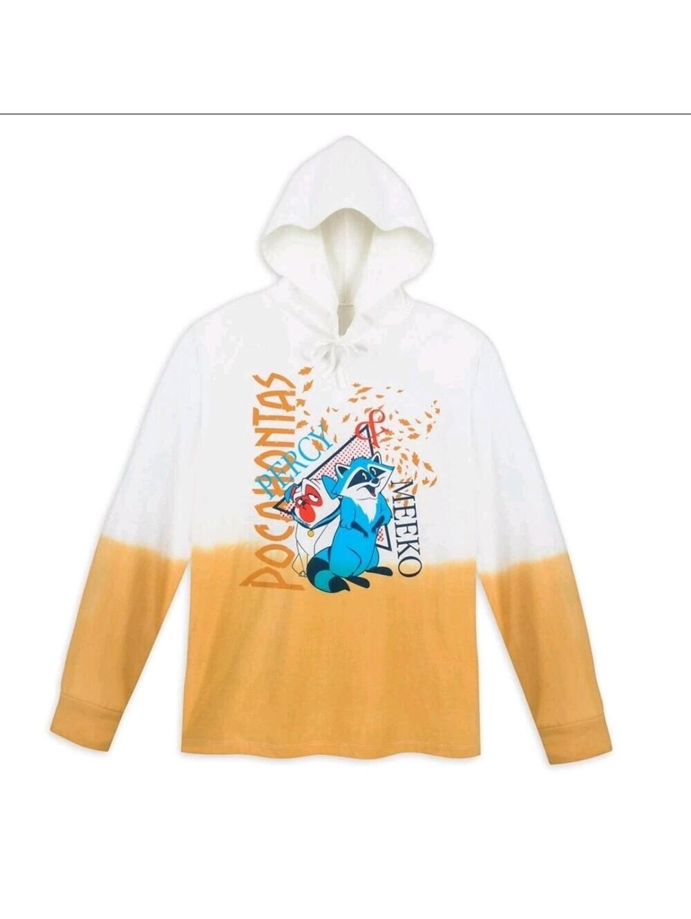 Disney Pocahontas & Meeko Ombre Long Sleeve Graphic Hoodie Size Large